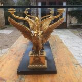 Bronze bass table with eagles