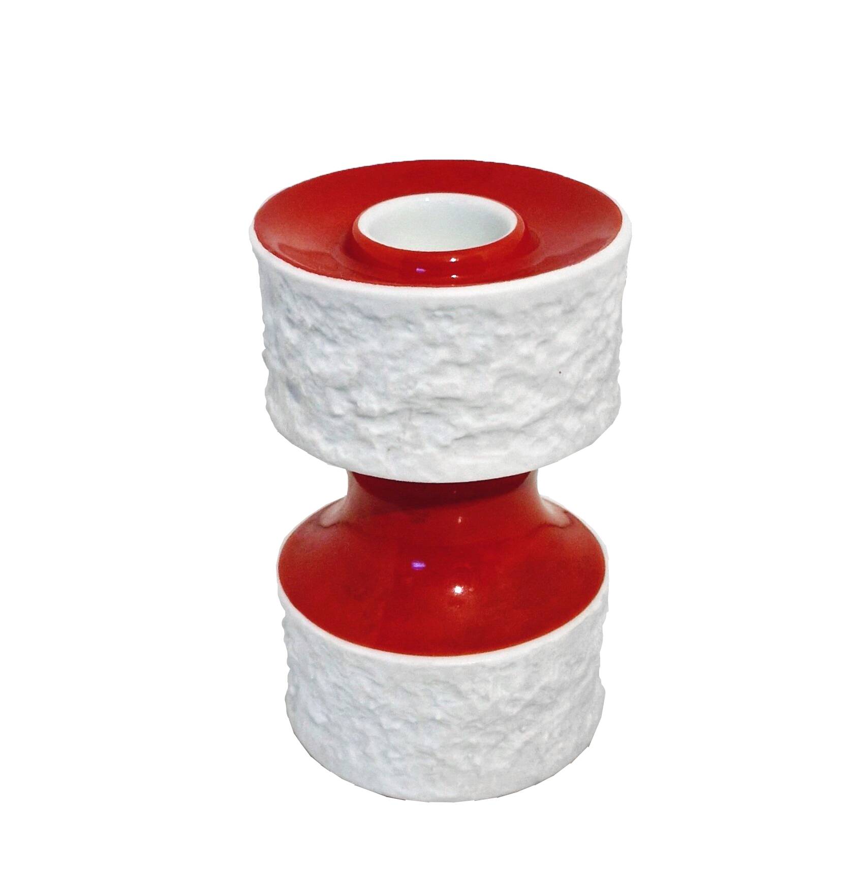 Vintage Candle Holder • Candlestick • Royal KPM • Porcelain • Biscuit • Op Art • Space Age • 1970