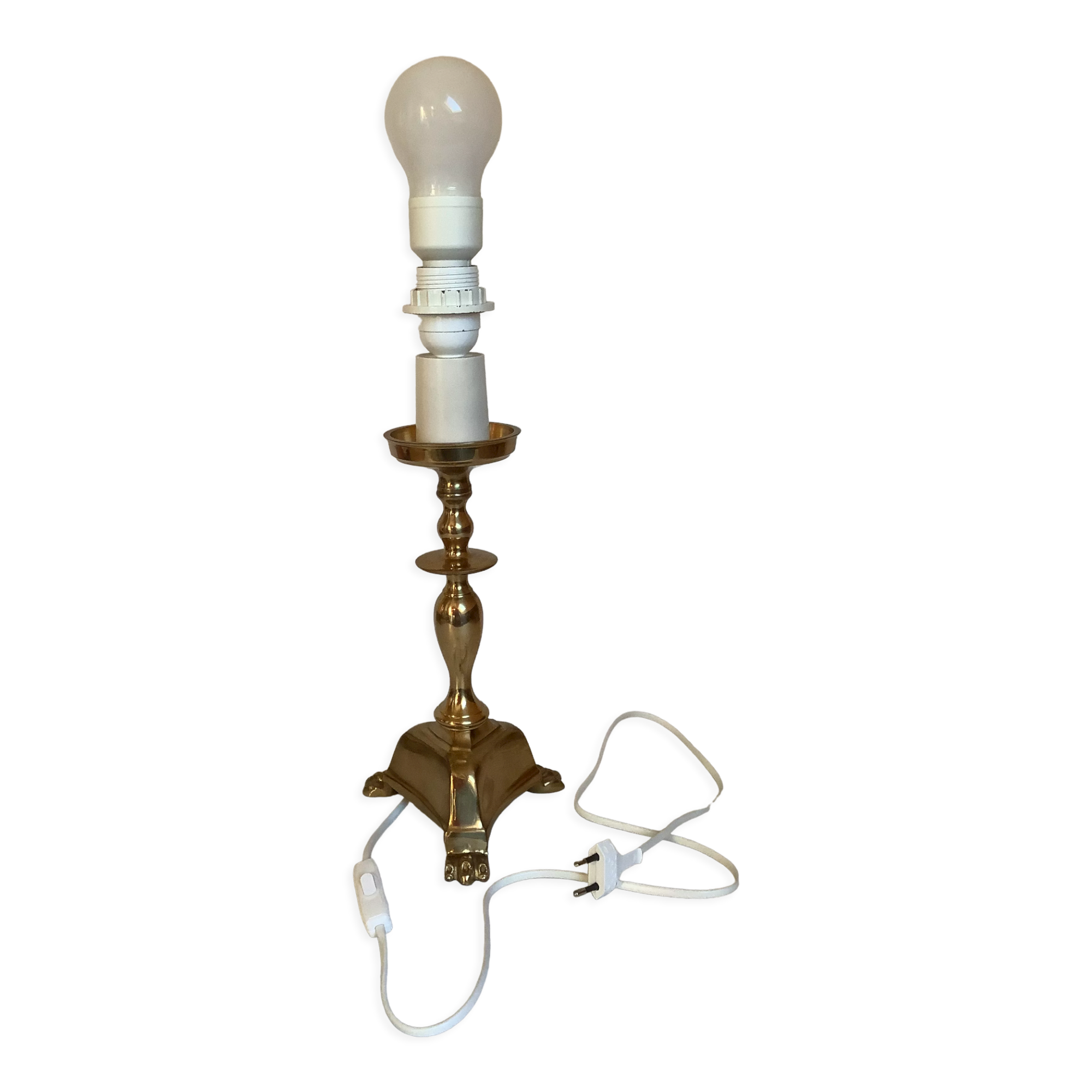 Brass lamp with lion claw feet Italy