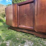 Enfilade Art Déco XXL de Paris avec façades incurvées en bois de rose.