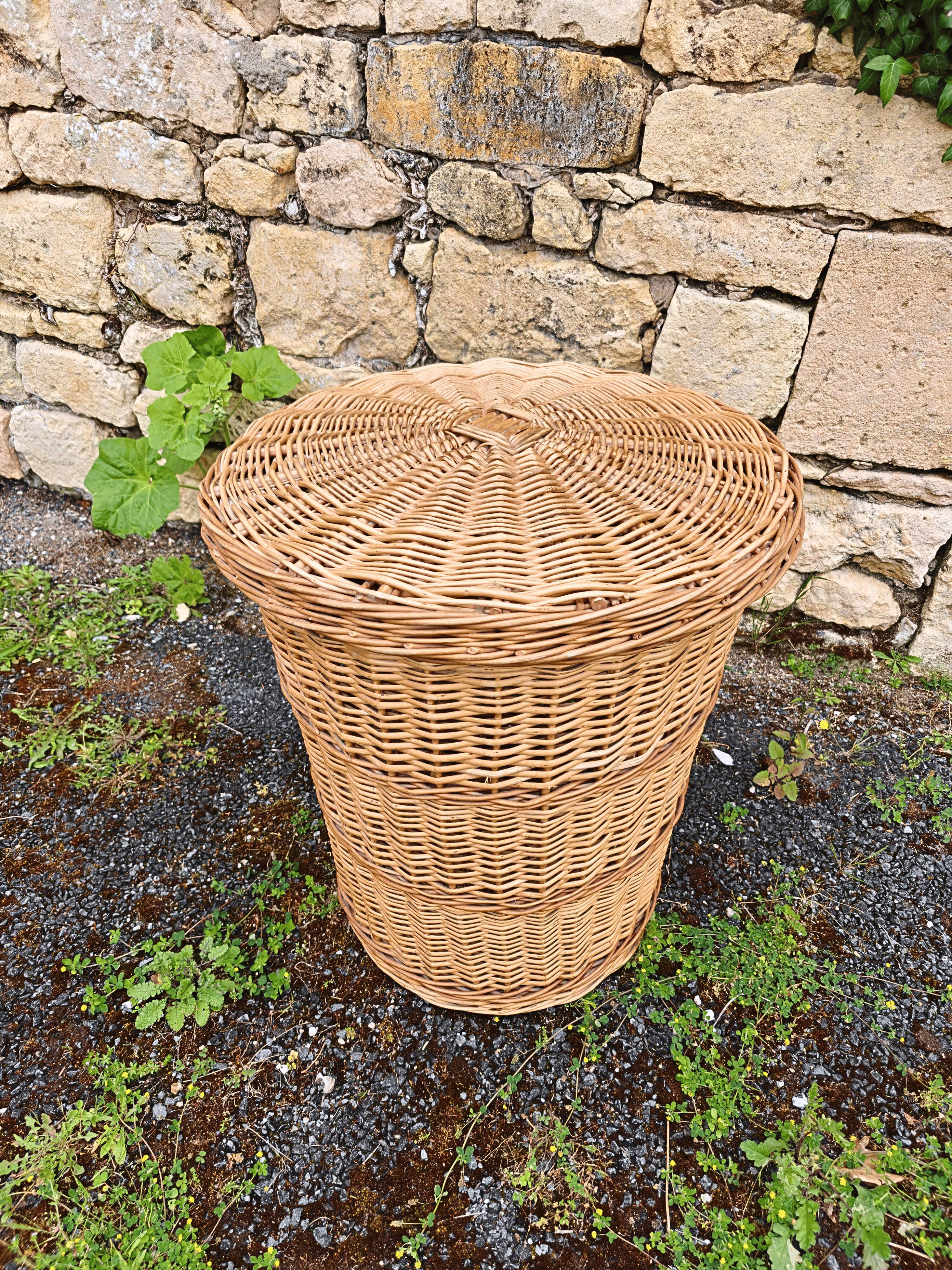 Large Wicker Basket with Lid