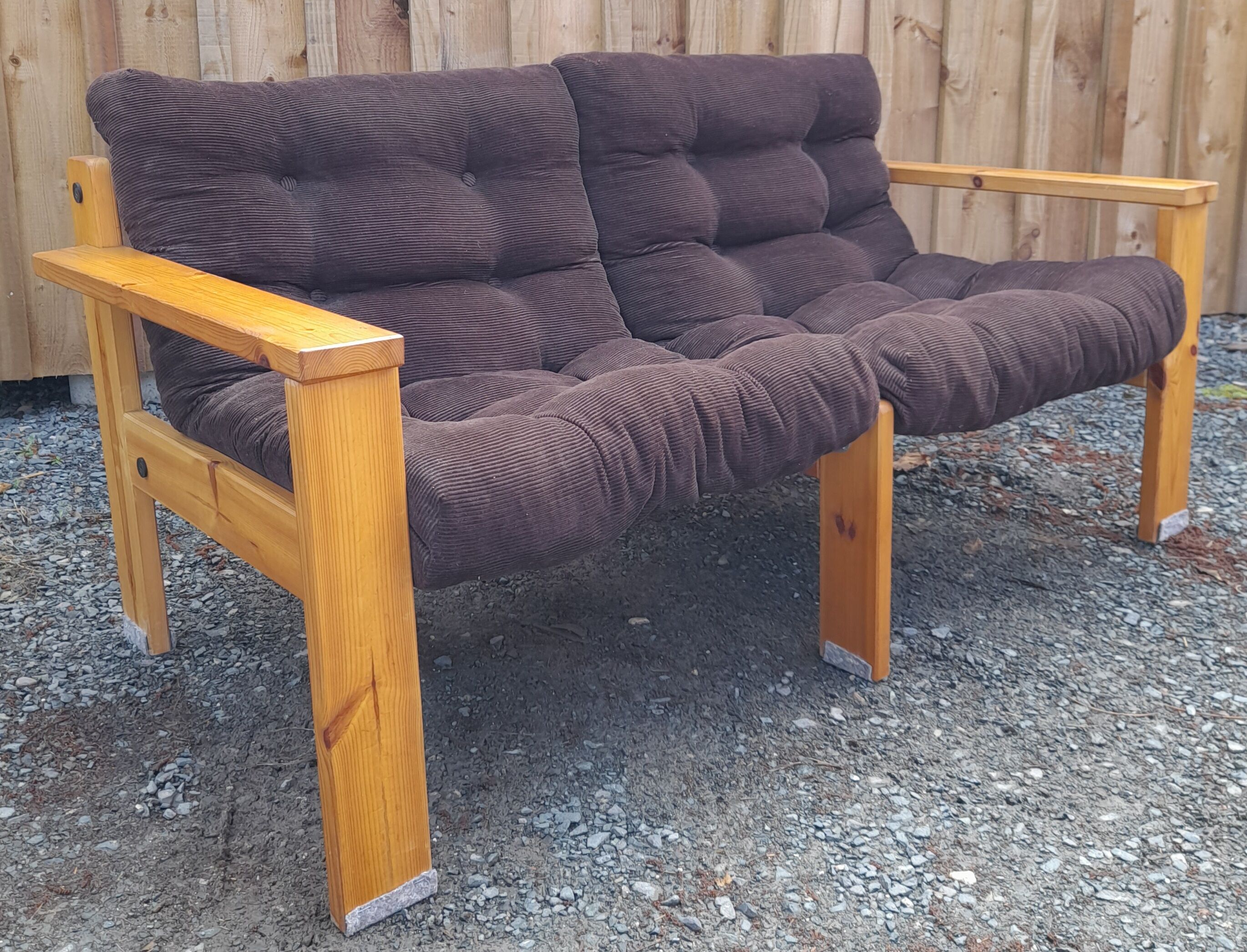 Sofa 1970 Ekström suede vintage design, Swedese edition