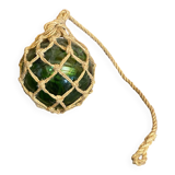 Old Fishing Floater Marine Glass + Vintage Net Rope