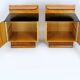 Restored Art Deco Nightstands with Black Glass Tops, 1950s, Set of 2
