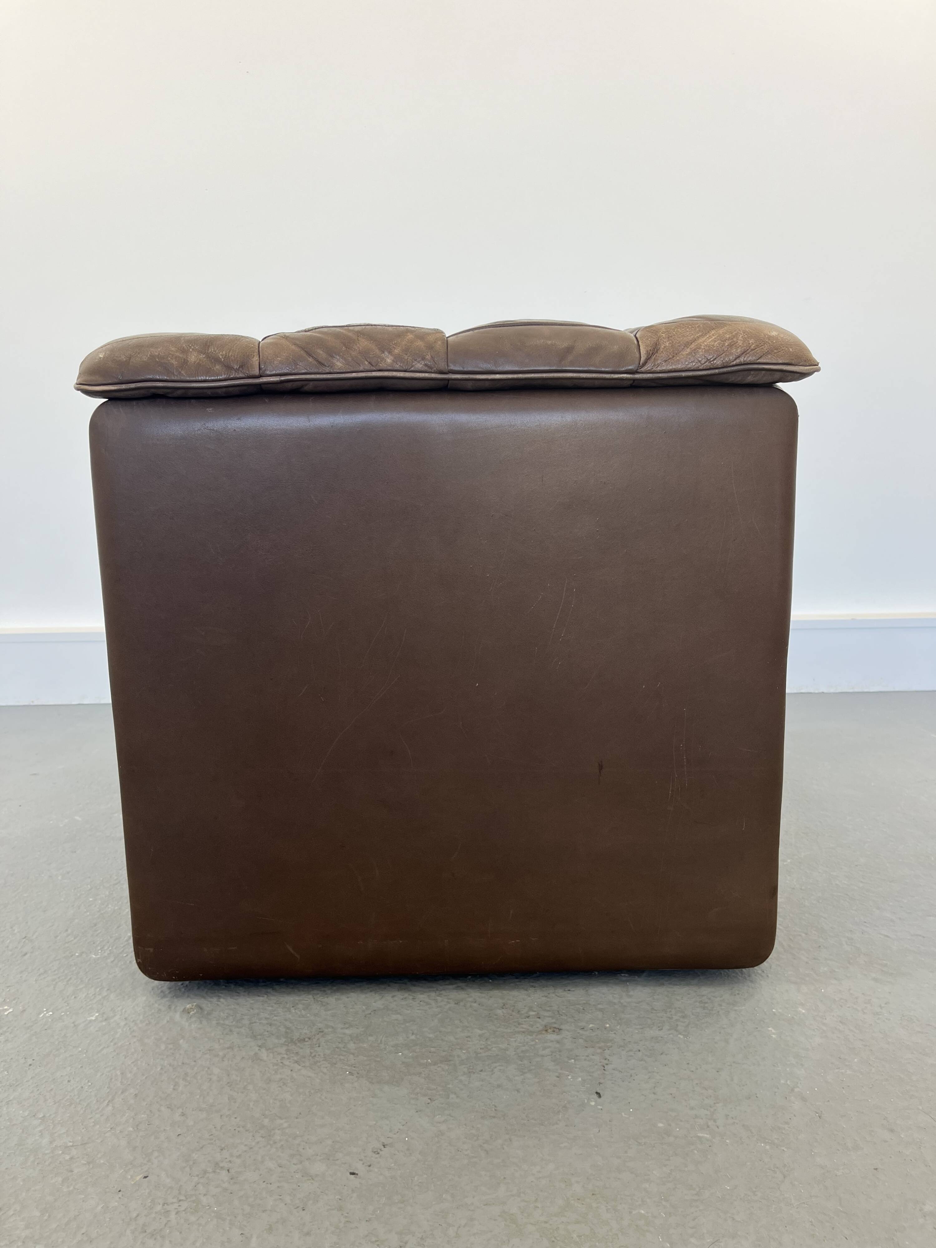 Fauteuil et ottoman DS-11 de De Sede, années 1970