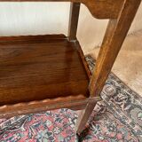 Serving trolley, rolling table with 2 wooden shelves