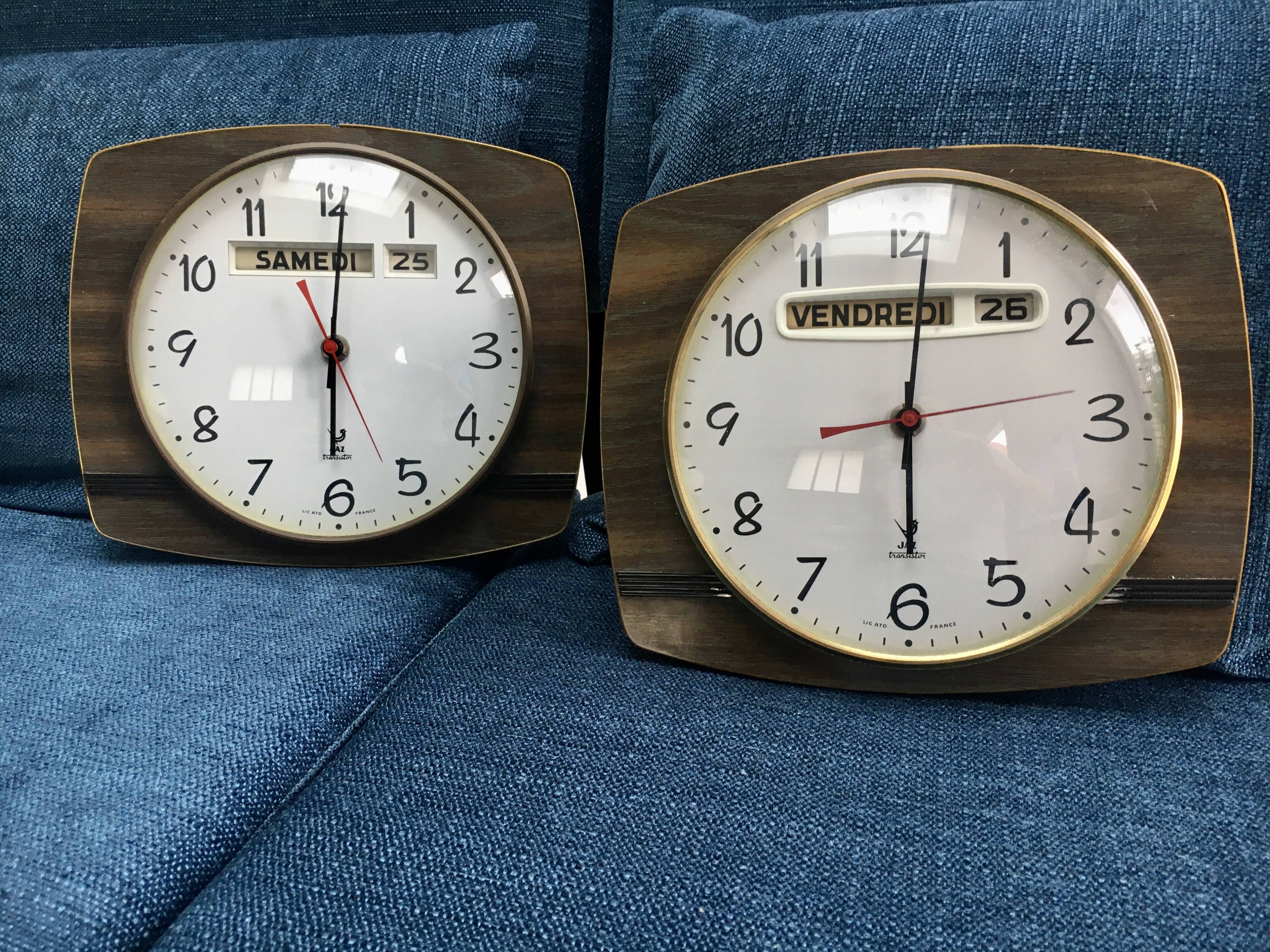 Rare duo of vintage roll clocks JAZ Licato 1960