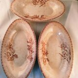 Antique service, fruit dish and 3 oval platters, ironstone
