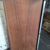Coffee table chrome base top in teak of the 70s