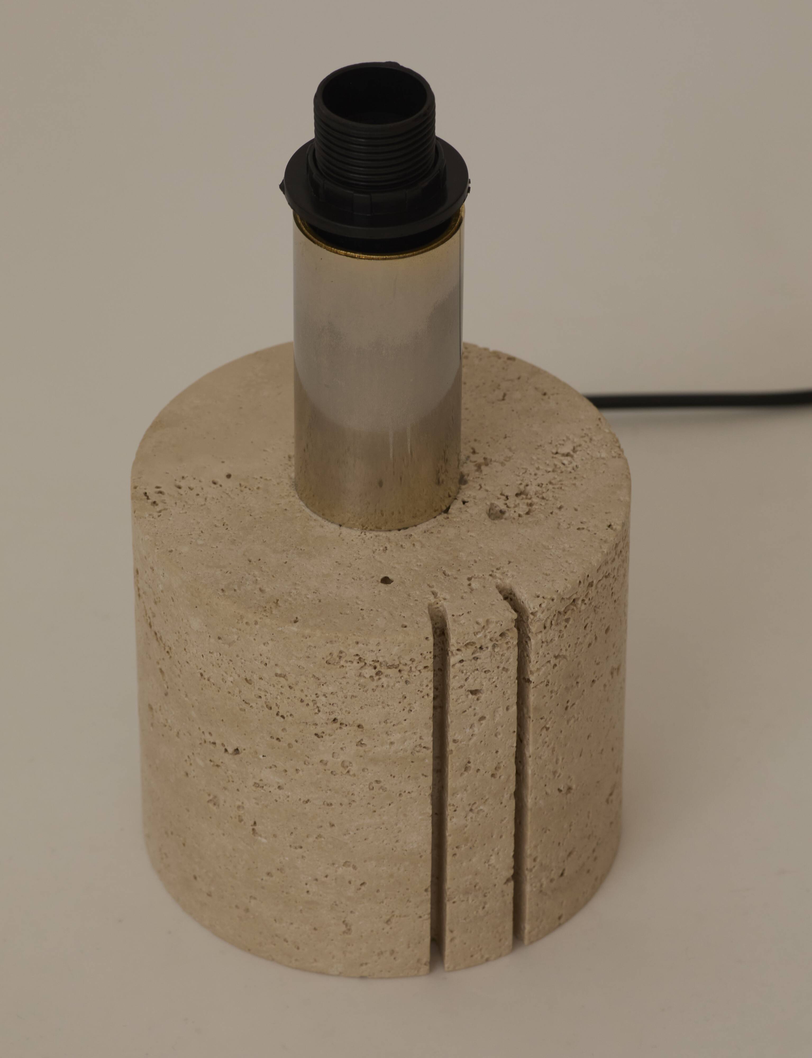 Travertine table lamp base by Fratelli Mannelli Italy c. 1970