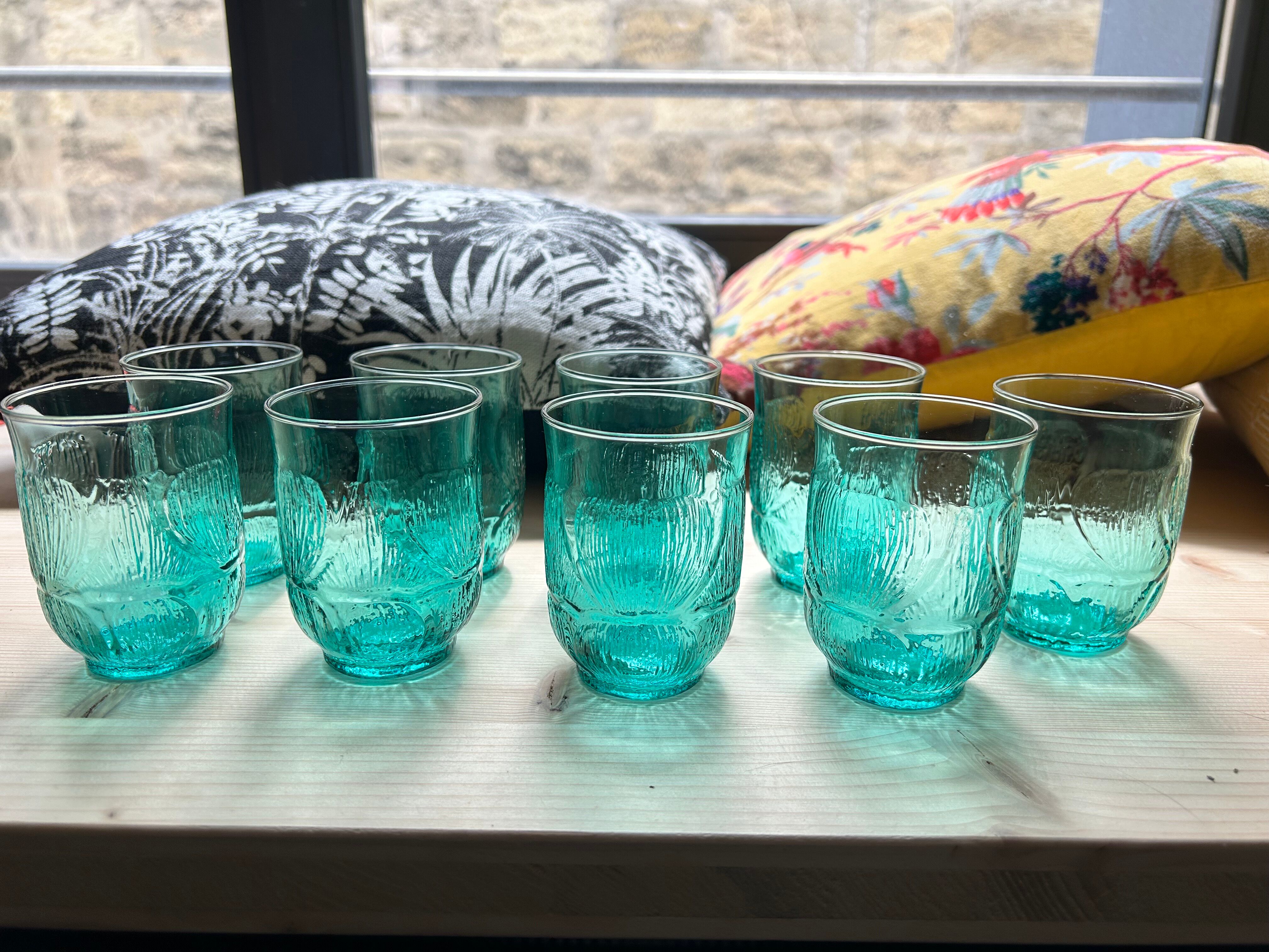 Arcoroc cobalt blue glasses