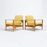 Mid Century Lounge Chairs in Oak by Niels Koefoed, Danish 1950's