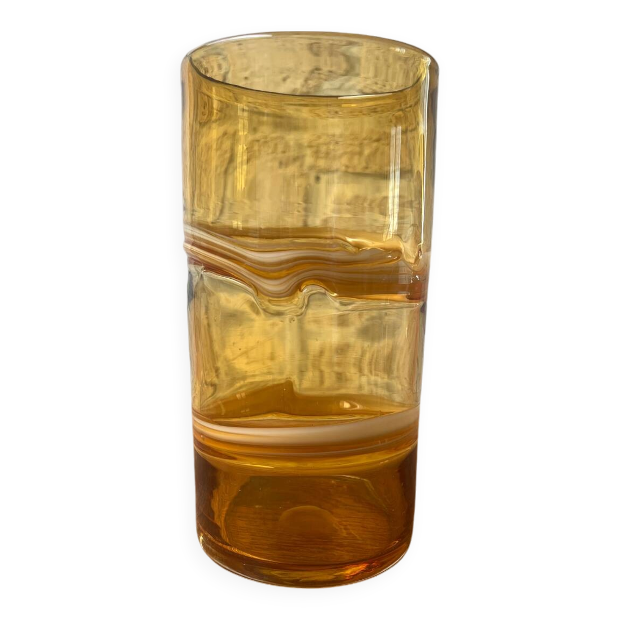 Caramel blown glass vase