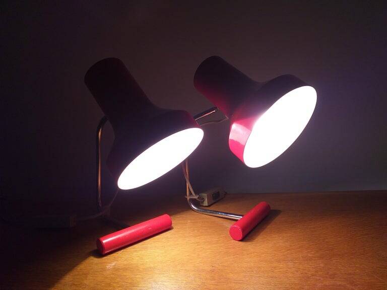 Pair of Mid-Century Table Lamps, Napako, Josef Hurka, 1970s