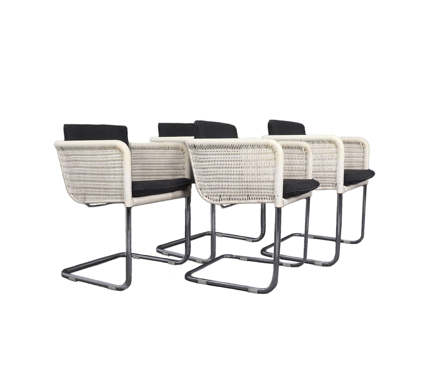 Chaises cantilever blanches Tecta D43, années 1980, lot de 4