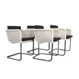 Tecta D43 White Cantilever Chairs, 1980s, Set of 4