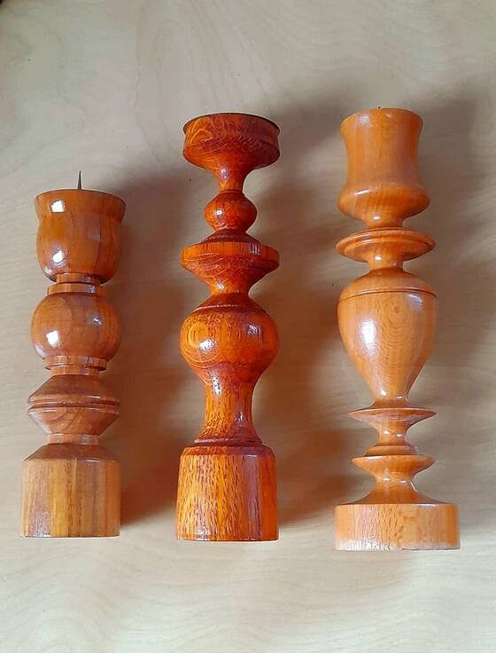 Bougeoirs scandinaves en bois