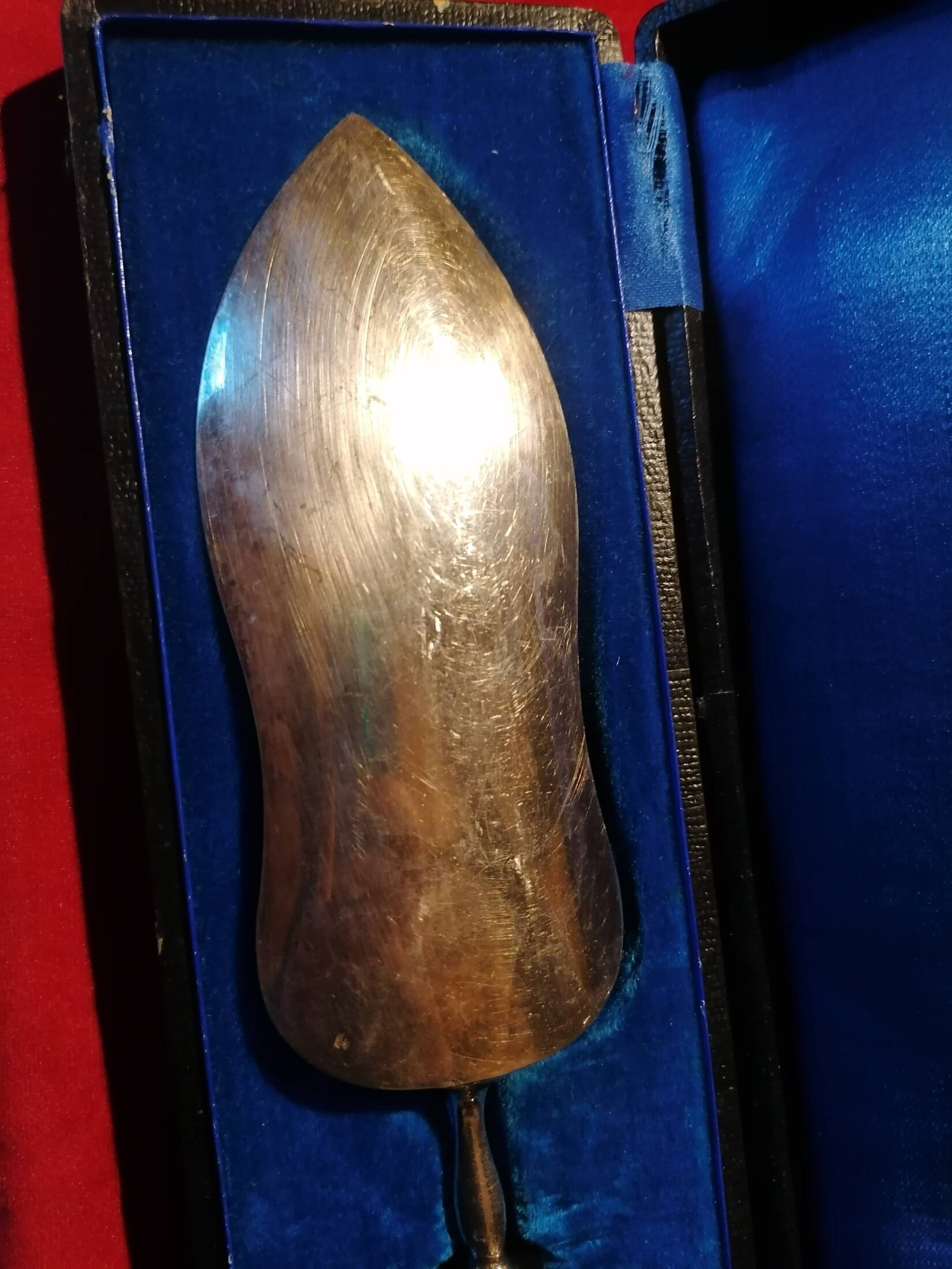 Solid silver serving shovel, 1st grade. Louis XV / Art Nouveau style