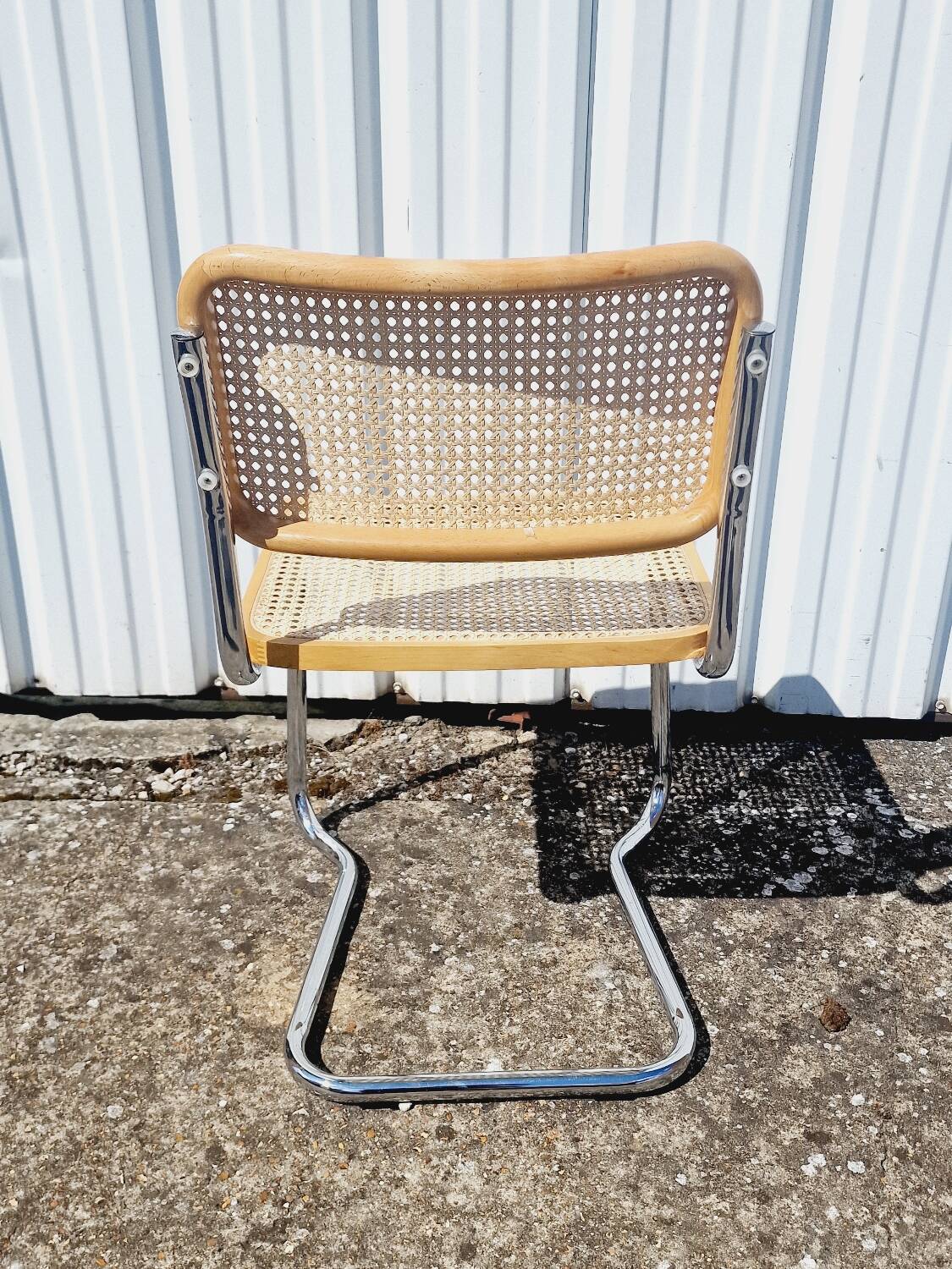 Vintage Breuer style caned chair
