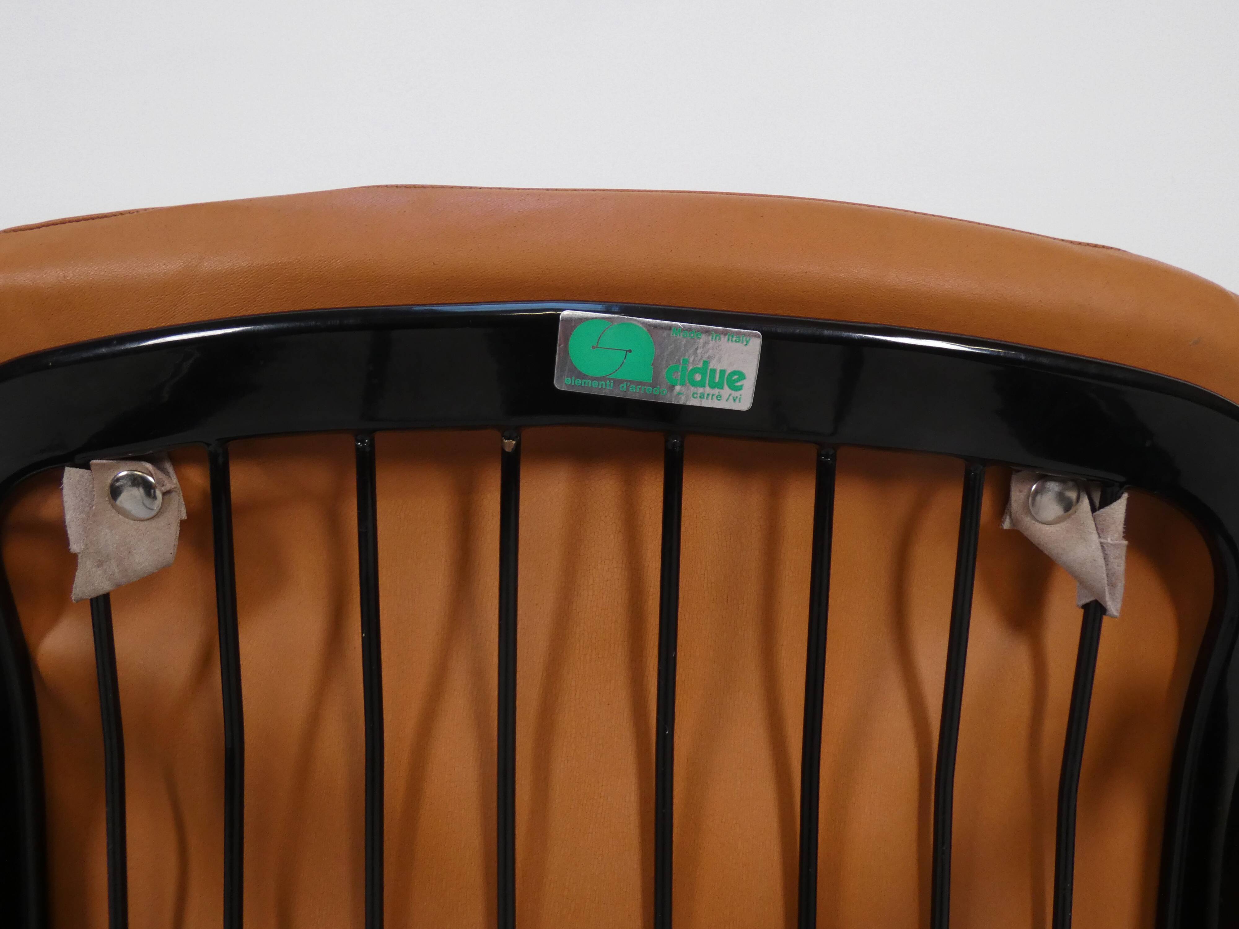 Chaises Willy Rizzo pour Cidue Italie - cuir