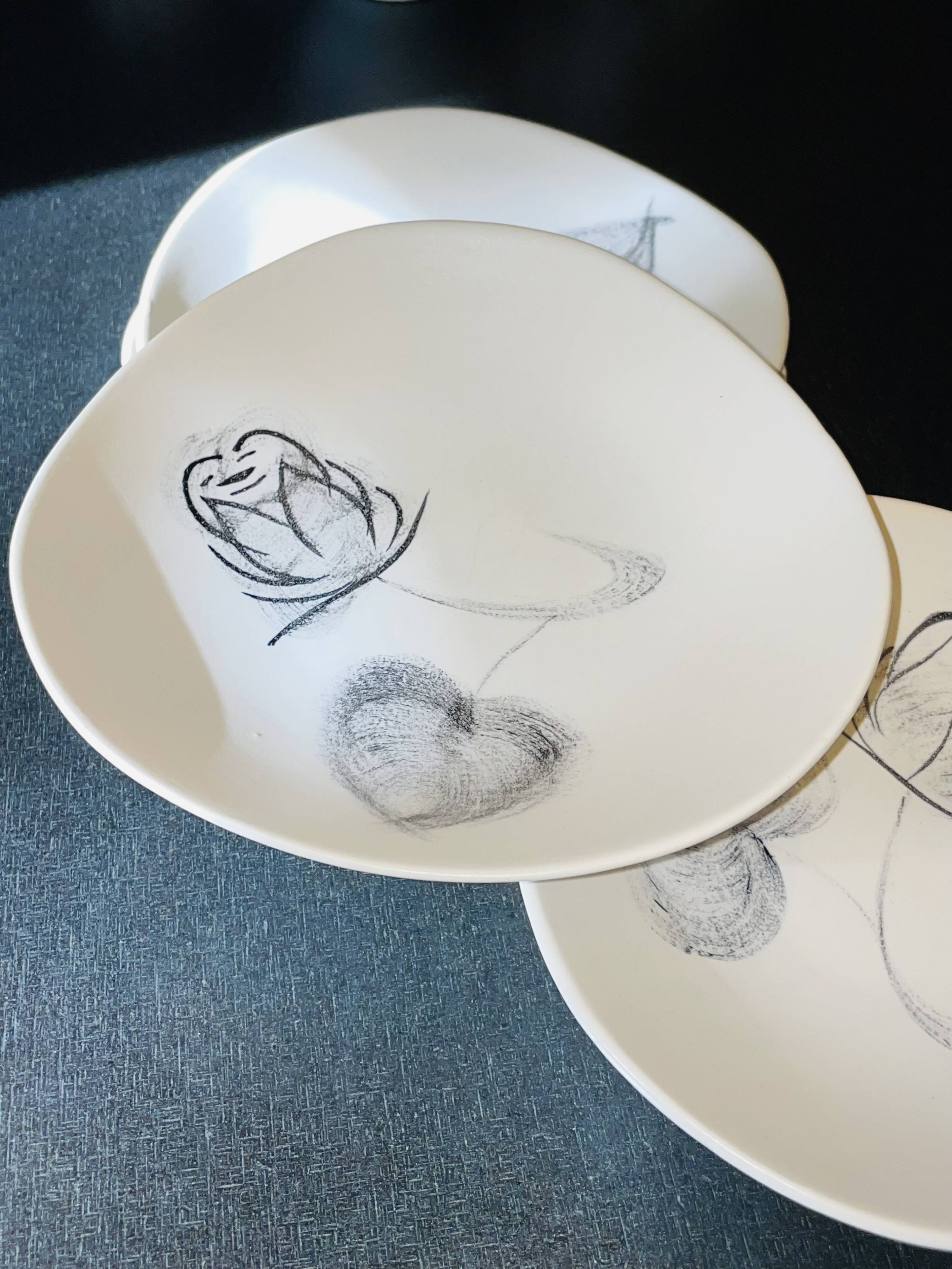 15-piece Niderviller black rose set