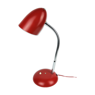 Lampe vintage Bauhaus métal rouge 1950