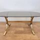 1970s design mid-century brass and smoked glass coffee table