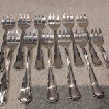 12 silver-plated oyster forks by silversmith Ercuis Valencay
