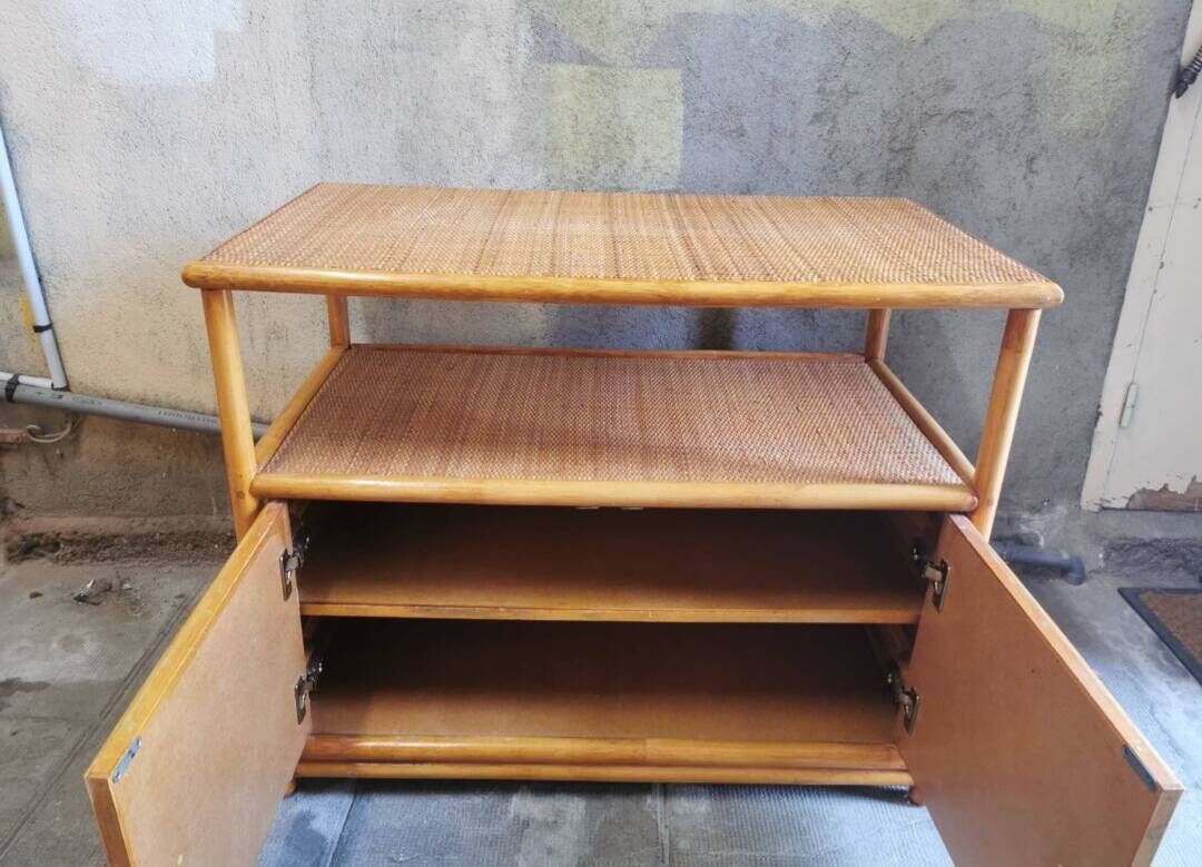 Vintage rattan console table from the 80s | Selency