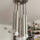 Aluminum waterfall ceiling light by Kaiser Idell / Leuchten, Germany, 1960s