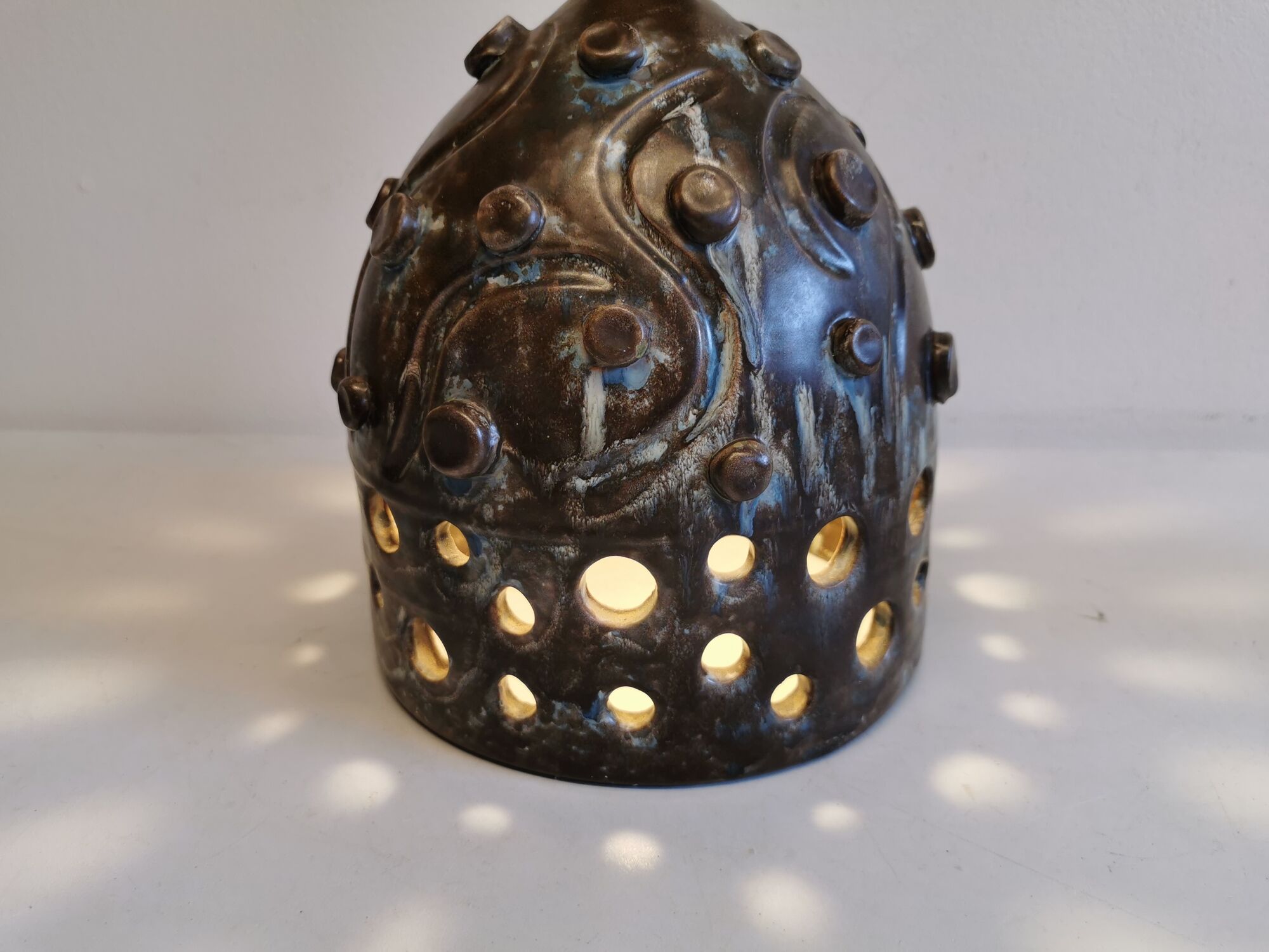 Ceramic table lamp, from Danish Leif Holm. with two light sources