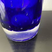 Vintage Scandinavian cobalt blue bubble glass vase from the brand.