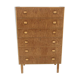 Scandinavian "tallboy" chest of drawers in oak, Sweden, 1960.