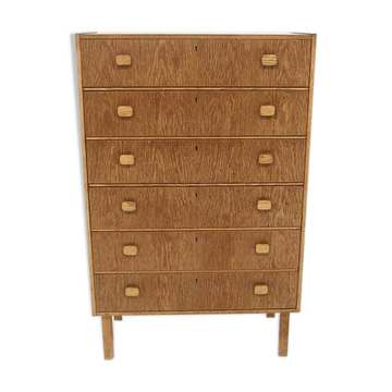 Commode scandinave "tallboy" en chêne, Suède, 1960