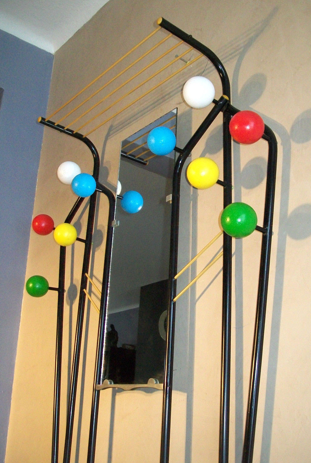 Mirror metal coat rack 10 wooden ball hook 50/60