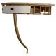 Floating wall console with drawer, brass body and marble top, 1960s, Italy