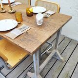 Farmhouse table on trestles
