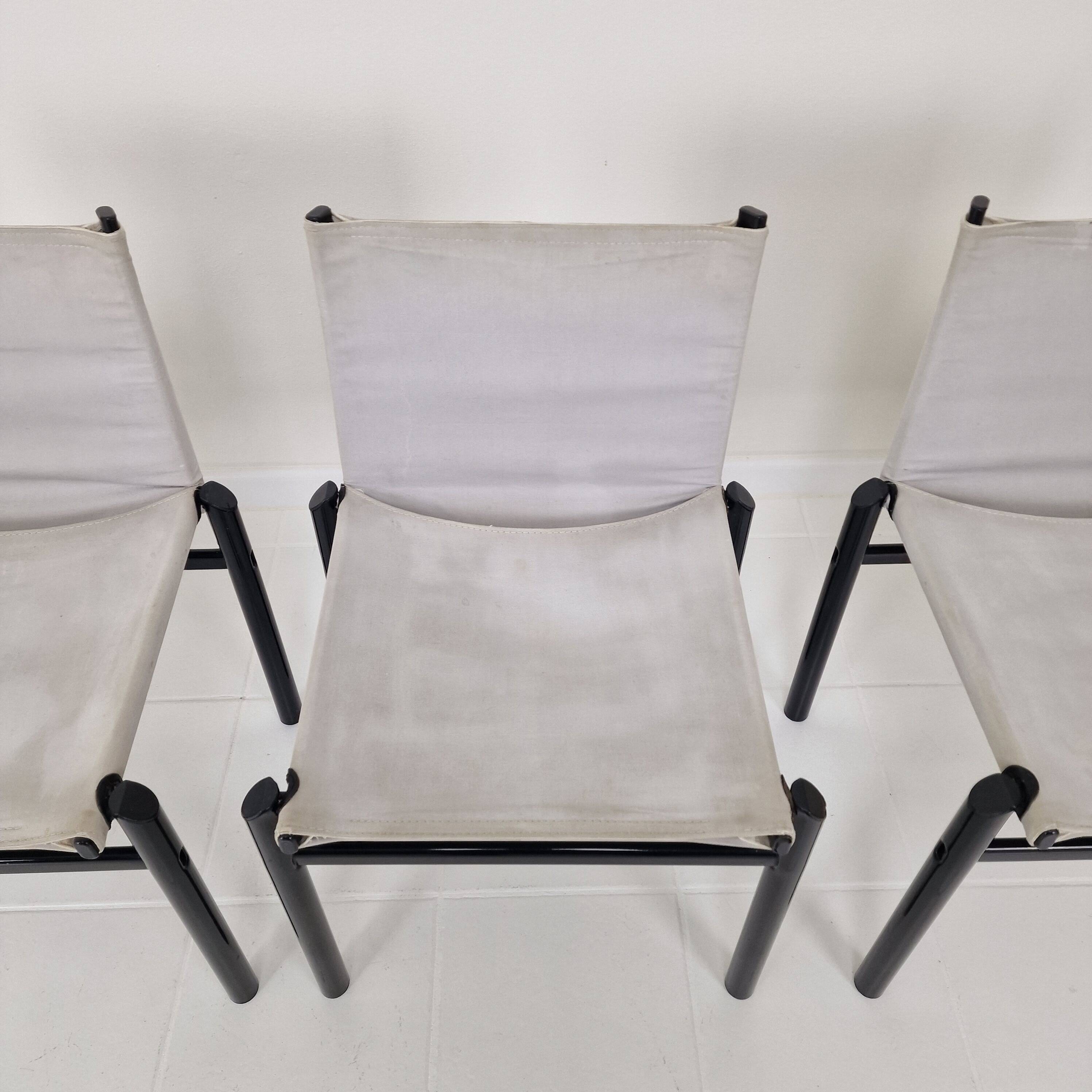 Set of 4 "Mastro" Dining Chairs by Afra & Tobia Scarpa for Molteni, Italy 1980's