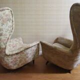 Fauteuil a oreilles "wingback chair" Bergere 1950 organique