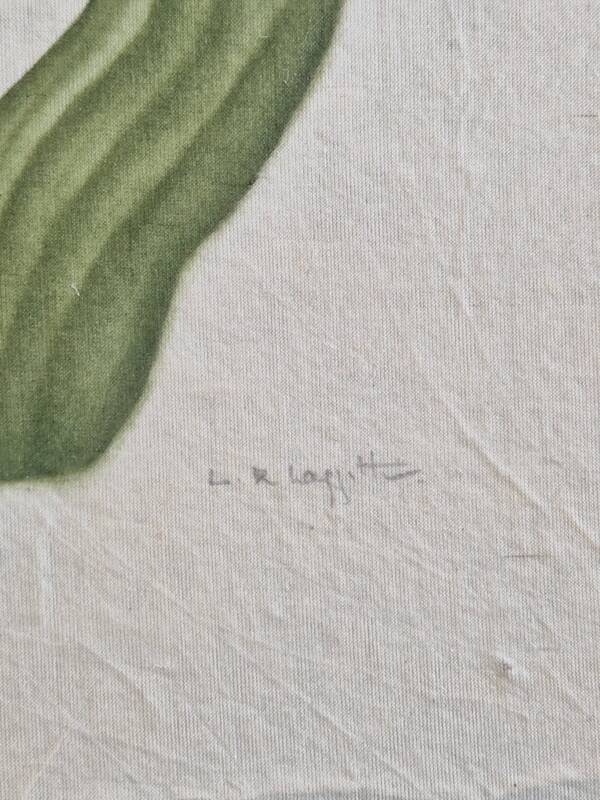 La Roche Laffitte (Born in 1943) - Watercolour drawing on silk - Tulip