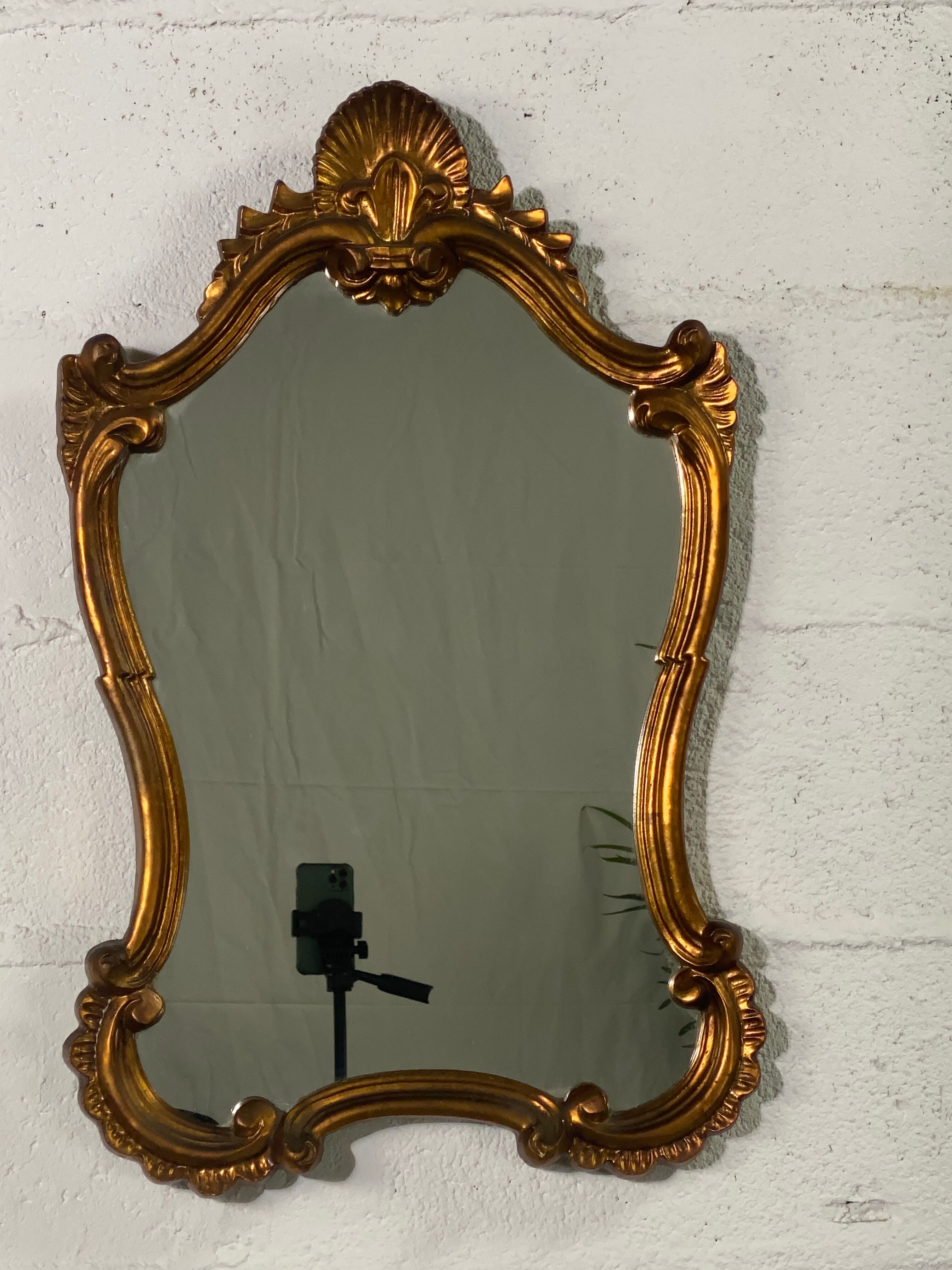 Golden mirror shell Louis XV