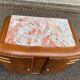 Art Deco bedside table in solid oak and marble from the 1930s.