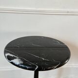 Vintage black marble bistro pedestal table