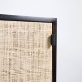 Enfilade florence knoll model 116 wood leather and raffia 1960