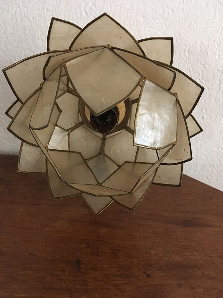 Lotus wall lamp in mother-of-pearl petals
