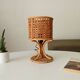 Vintage table lamp in organic style, French Riviera, rattan and caning.