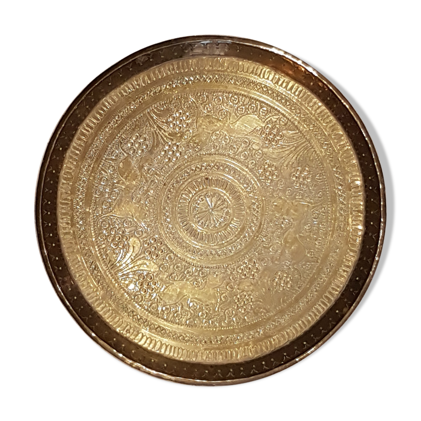 Tea tray carved and hand carved by hand of Moroccan origin