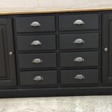 Craft furniture black patina two doors and eight drawers