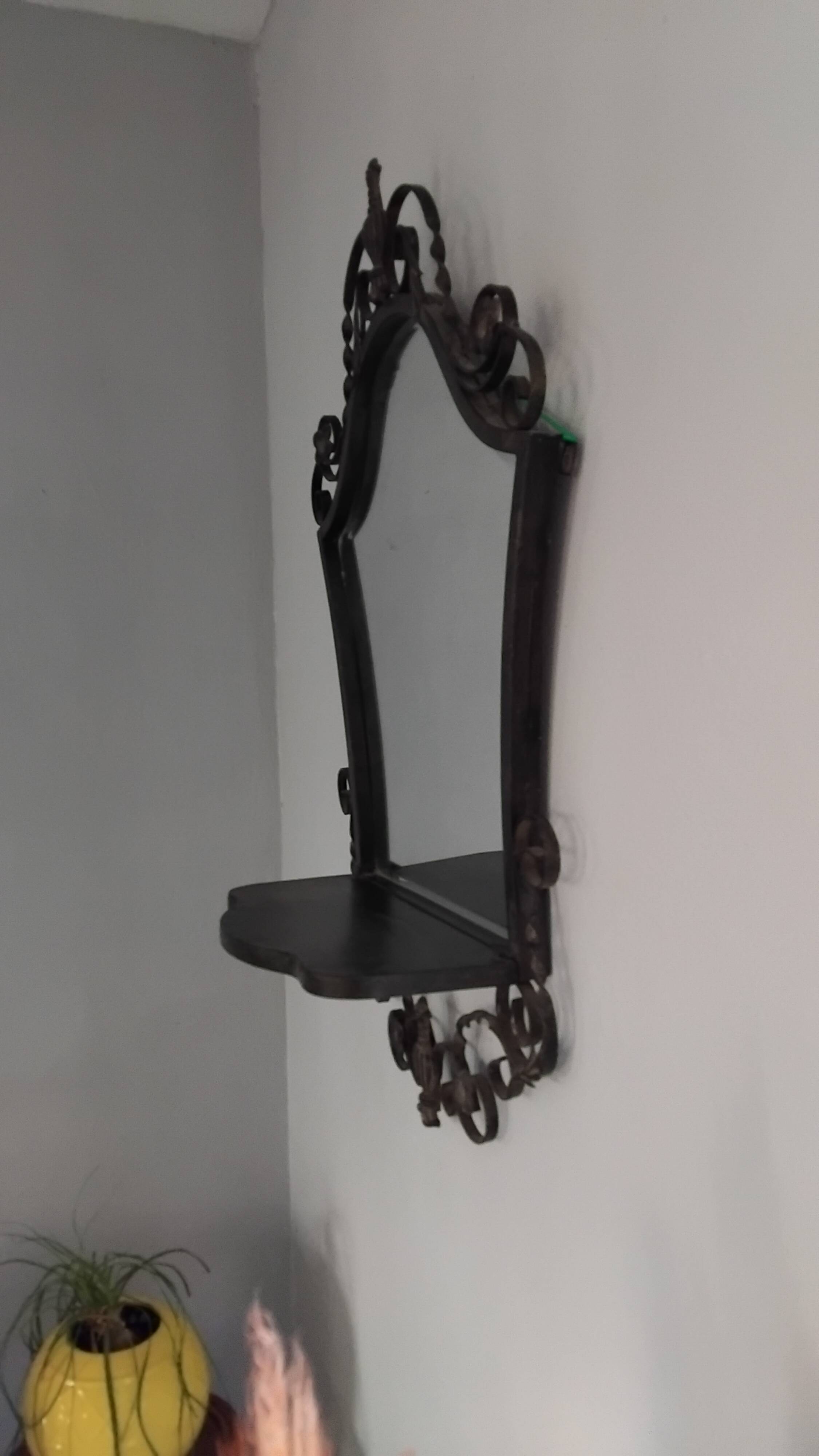 Vintage wrought iron entrance wall mirror