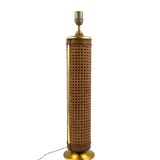 Hollywood regency brass and Vienna straw lamp base, Italy 1970's